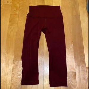 lululemon athletica Pants & Jumpsuits - Maroon lululemon crop aligns size 6 lululemon athletica Pants & Jumpsuits - Maroon lululemon crop aligns size 6